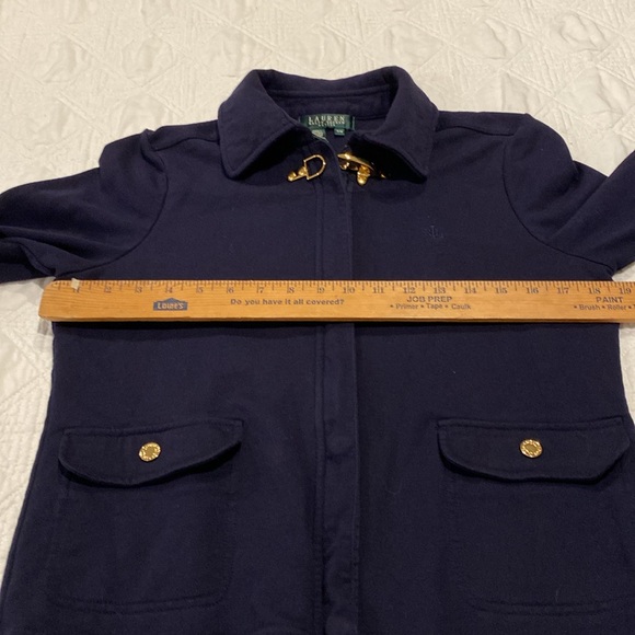 Lauren Ralph Lauren knit zip up jacket Gold details size P/M - Picture 7 of 12